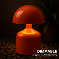 Lampe de nuit en forme de champignon en métal rechargeable décorative, gradation progressive, 3 modes, lampe de table
