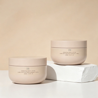 Pot cosmétique en PP noir de 200g 300g, à large ouverture, en plastique, à fond rond, pour crème, beurre corporel et cheveux