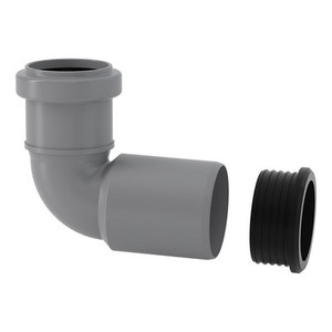 Raccordo a gomito ridotto in PP HTRB con morsetto diam. 40-50 per tubi in plastica per sistemi di drenaggio - Product Image 1