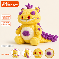 Jouet en peluche personnalisé multicolore, créature dinosaure à pointes violettes, Grin Critters, pour décoration de bureau, collection