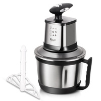 Penggiling Daging Multifungsi Rumah Tangga Stainless Steel 3L, Pencacah Makanan, Penumbuk Ubi, Pengolah Makanan Dengan Gagang