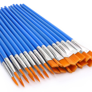 Pinceles Planos Azules para Pintura Acrílica, Óleo, Acuarela, Pinceles Artísticos para Pintar el Cuerpo, la Cara, Rocas y Lienzos - Product Image 1