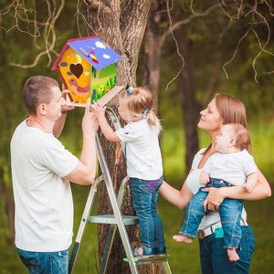 Premium Diy Birdhouse Kit Voor Kinderen Om Eenvoudig Te Bouwen Om Kinderen Hangende Houten Vogelhuisje Te Maken Beginnend Houtbewerkingsset En Verf - Product Image 4