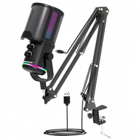 Microphone à condensateur de studio M16-35 192kHz, 14mm cardioïde, USB, avec contrôle du rapport de mixage pour YouTube, podcast, audio professionnel