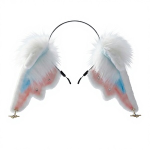 E0014 Angelic ที่คาดผมมีขนยาวหูแกะแบบไขว้น่ารักผ้าหูสัตว์ผ้าคาดผมน่ารักโลลิต้าอุปกรณ์คอสเพลย์ - Product Image 3