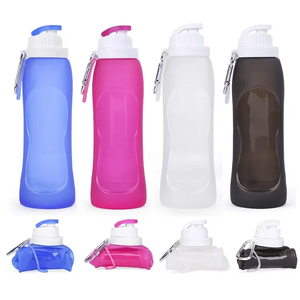 Bouteille d'eau en silicone pliable de 500ML, tasse de sport portable, bouteilles de boisson légères pliables, pour cyclisme, voyage, Sports de plein air - Product Image 1