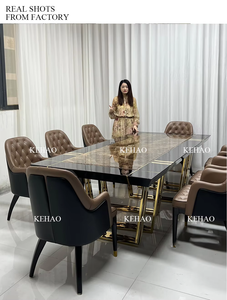 Đồ Nội Thất Gia Đình Bàn Ăn 6 8 Ghế Sang Trọng Bàn Ăn Hiện Đại Ý Hình Chữ Nhật Bằng Đá Cẩm Thạch Bàn Ăn Đặt 6 Chỗ Ngồi - Product Image 6