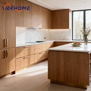 YIERHOME Mobile da <span class=keywords><strong>Cucina</strong></span> Stile Sedia <span class=keywords><strong>a</strong></span> Dondolo <span class=keywords><strong>con</strong></span> Ante in Legno Massello e Piano di Lavoro in Pietra di Quarzo Design Personalizzato - Product Image 6