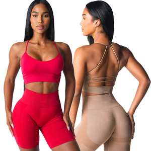 Sujetador deportivo para mujer, súper suave, ajustable, transpirable, con sensación de segunda piel, espalda baja para alto impacto, transpirable, con tiras finas - Product Image 1