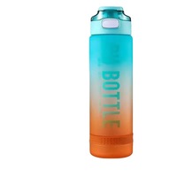 Botol Air Olahraga Plastik Termal Kapasitas Besar 1000ML Mulut Lebar, Aman untuk Mesin Cuci Piring, Cocok untuk Bersepeda di Luar Ruangan, Unisex Amerika