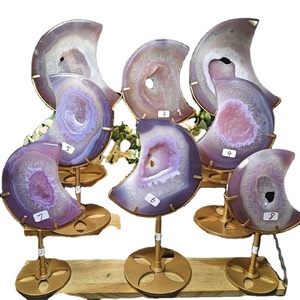 Cristallo <span class=keywords><strong>di</strong></span> Agata <span class=keywords><strong>Rosa</strong></span> Naturale all'Ingrosso, <span class=keywords><strong>Pietra</strong></span> Curativa a Forma <span class=keywords><strong>di</strong></span> <span class=keywords><strong>Luna</strong></span> per Decorazione Casa - Product Image 1