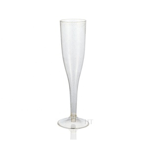 5oz/6oz PS Disposable Flutes Silver Gold Glitter <strong>Wine</strong> <strong>Glass</strong> <strong>Plastic</strong> for Champagne Flutes for Parties/Wedding Biodegradable PP - Product Image 3