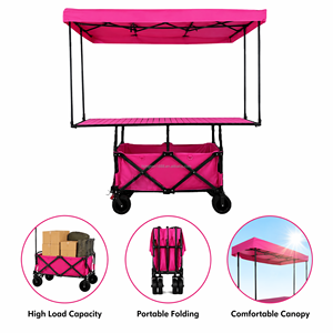 <span class=keywords><strong>Chariot</strong></span> de camping <span class=keywords><strong>pliable</strong></span> à quatre roues <span class=keywords><strong>avec</strong></span> table réglable en hauteur et <span class=keywords><strong>toit</strong></span> pare-soleil pour le shopping et le stockage, OEM disponible - Product Image 3