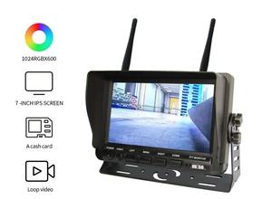 Kit de câmera retrovisor sem fio digital para empilhadeira elétrica IP69K impermeável câmera de visão traseira e tela Quad de 7 polegadas com DVR - Product Image 2