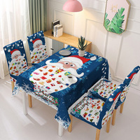 Nappe de Noël Imperméable et Anti-Taches, Housse de Table Festive avec Imprimé Père Noël et Clochettes, Nappe de Table de Noël pour Cuisine et Fêtes