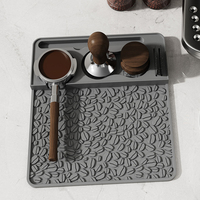 Tapis de presse à café en silicone avec bords surélevés antidérapants, adapté aux tapis d'angle de bar et aux tapis de rangement pour plateau de presse