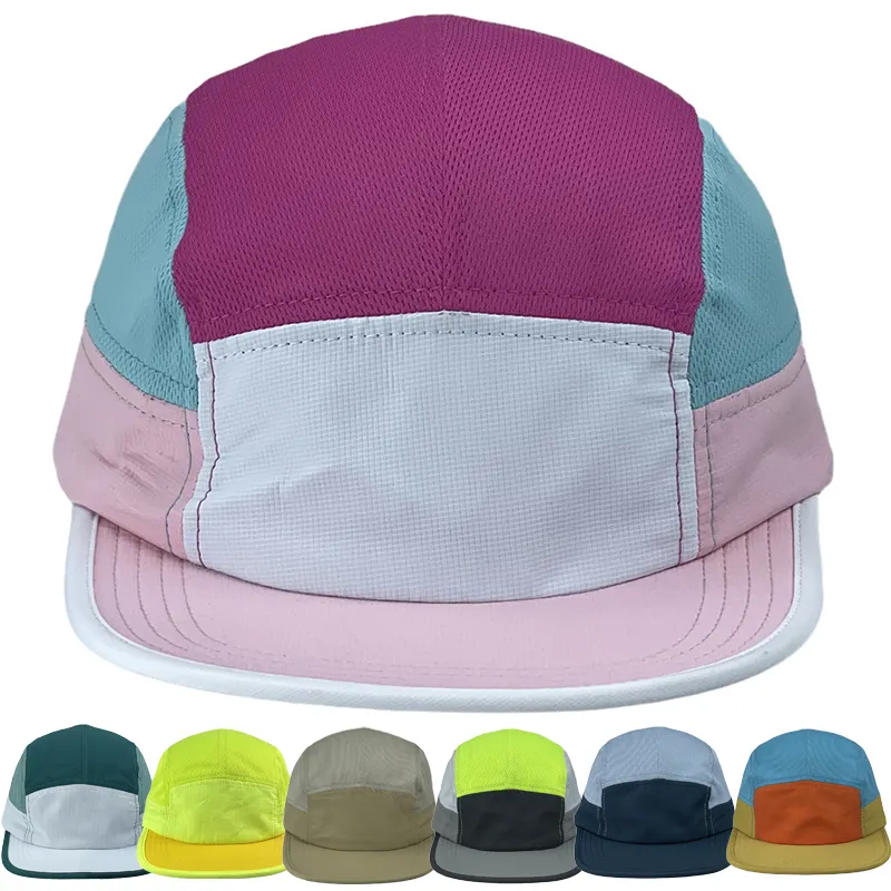 Topi musim panas tipis ringan uniseks, topi Snapback bisbol Lari 8 Panel ramping ringan cepat kering untuk pria dan wanita