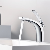Robinet de lavabo noir en laiton moderne, monotrou, monocommande, eau chaude/froide, avec cartouche céramique, pour salle de bain, à poser sous le plan ou sur le dessus