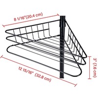Panier de Douche d'Angle à Quatre Niveaux en Métal Chromé Durable au Design Moderne avec Tige Télescopique Fixe
