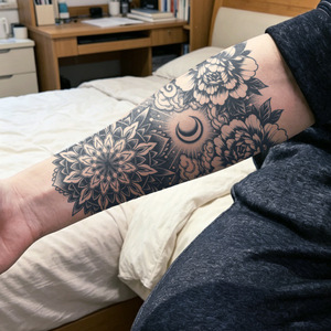 Autocollants de <span class=keywords><strong>tatouage</strong></span> en papier inspirés de jus de plantes, motifs Mandala, Pivoine, Lune Crescente, <span class=keywords><strong>Nuages</strong></span> Auspicieux, impression par transfert à l'eau, luxe - Product Image 2