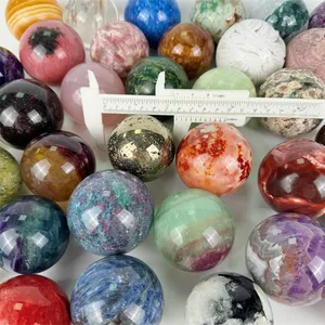 Sfera di cristallo lucido sfera di 6cm all'ingrosso vendita calda sfere di cristallo misto per la guarigione della pietra