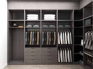 Dressing moderne autoportant en bois foncé à grain apparent |   Armoire de style simple personnalisée pour la maison - Product Image 4