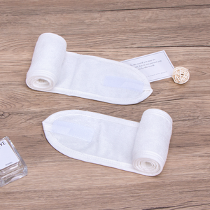 Diadema de Spa con Logotipo Personalizado, Diadema de Fibra de Bambú Blanca con Velcro, Paño de Bambú para la Cabeza - Product Image 2