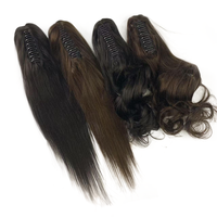 Extensions de cheveux humains Remy-Queue de cheval à griffes bouclées avec cordon de serrage et clip pour ajouter du volume et du style à votre look