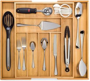 Di bambù Espandibile Portaposate 7 Scomparti Cassetto Organizzatore Premium Utensile Vassoio Da Cucina Regolabile di <span class=keywords><strong>Divisori</strong></span> <span class=keywords><strong>per</strong></span> Cassetti - Product Image 1