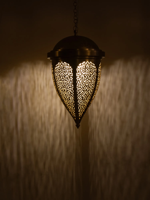 Magnifique Lustre LED Moderne et Élégant en Or, Grand Modèle D30*H55 pour Mosquée