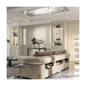 Modernes Design modulare Lounge 3 Sitze große Couches Ecksofa Samt Sektionalledersofa für Wohnzimmermöbel