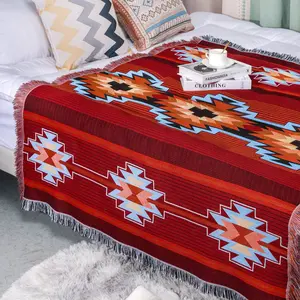 Современный простой жаккардовый геометрический гобелен, коврик для пикника, универсальное покрывало для дивана
