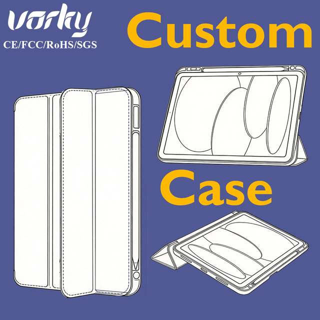 CE FCC RoHS Custom iPad Tri-Fold Folio Case Magnetic Auto Sleep Wake Shockproof Cover Multi View Stand Custom Color Pattern Logo