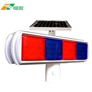 Solar Traffic Warning <b>Light</b> Led Flashing Red Blue <b>Pole</b> Mount Construction Zones Ip65 Plastic - Product Image 2