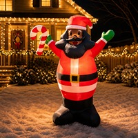 Père Noël gonflable d'extérieur avec lumières LED, en plastique, conçu pour les fêtes