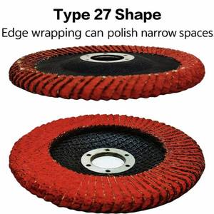 Disco de Láminas Cerámicas Curvas de 5 Pulgadas, Grano 40-120, T27, Cerámica Roja y Aluminio para Pulir Acero Inoxidable y Metal, Suministro al por Mayor OEM - Product Image 4