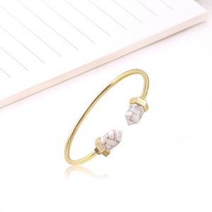 Nouveau Bracelet Jonc Tendance Personnalisable en Acier Inoxydable Effet Marbre Gravé pour Femme - Product Image 6
