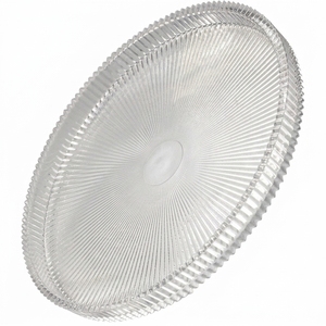 Plateau de service rond en verre moderne, passe au <span class=keywords><strong>lave</strong></span>-<span class=keywords><strong>vaisselle</strong></span>, motif uni, diamètre 10,5 pouces, décoration intérieure et utilisation sur table basse - Product Image 2