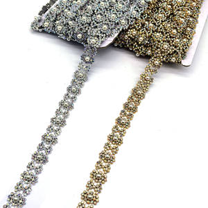 공장 공급 아크릴 <span class=keywords><strong>AB</strong></span> 컬러 골드 실버 플라스틱 모조 다이아몬드 아플리케 트리밍 신발 의류 가방 용 모조 다이아몬드 트림 - Product Image 5