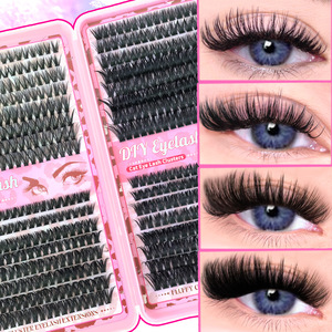 Pestañas <span class=keywords><strong>Postizas</strong></span> de Volumen en Segmentos, 40D 60D 80D 100D, Juego Grande de 640 Piezas, Pestañas de Visón Sintético para DIY, 0.07MM - Product Image 2