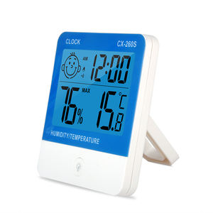 CX-260S <span class=keywords><strong>Thermo</strong></span> Higrometer Dalam Ruangan Bayi, Muka Tersenyum dengan Jam Alarm <span class=keywords><strong>Monitor</strong></span> Temperatur dan Kelembapan Dalam Ruangan - Product Image 2