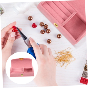 High-end Delicate Curved Velvet Portable Travel Small <b>Storage</b> Box <b>Ring</b> Necklace Stud Earrings Jewelry Packaging Box - Product Image 4