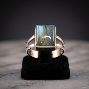 CASA DE PLATA 925 Sterling <b>Silver</b> Wedding <b>Ring</b> Rainbow Moonstone Baguette Cut <b>Silver</b> Plated Classic <b>Men</b> Women - Product Image 3