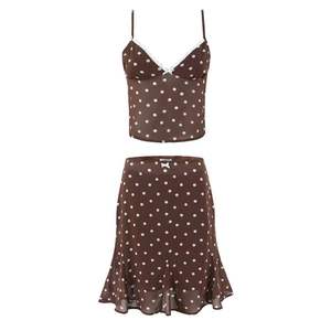 Conjunto de Camisola de Encaje Tejido con Espalda Descubierta y Falda con Volantes para Mujer, Nueva Moda de Primavera, Estampado Digital, Uso Diario - Product Image 2