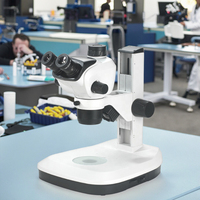 ZM6553T-E2L 0.65X-5.3X Greenough Trinocular Stereo Microscope With Reflecting & Transmitting Illumination