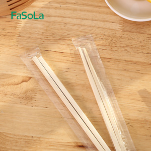 FaSoLa Bamboo Chopsticks 50 Pairs Individually Packaged Natural Wood Color Takeout Use - Product Image 4