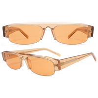 Lunettes de soleil ovales petites et tendance pour l'extérieur, monture en acétate, branches larges, semi-cerclées, demi-cerclées, rectangulaires, Gafas De Sol