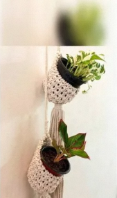 Porte-plante en macramé en forme de papillon en acrylique écologique pour la décoration de mariage et de la maison - Product Image 5