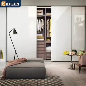 Kelen 2024 lusso personalizzato moderno mdf porta scorrevole armadio di stoccaggio disegni camera da letto mobili guardaroba