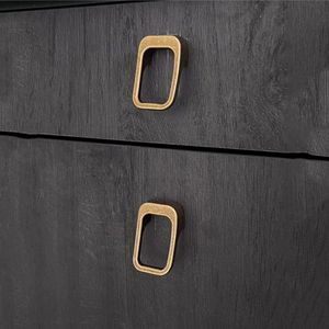 Drievoudige Moderne Handgrepen In De Keukenkast-Rechthoekig Met Zachte Randen En Matzwart/Geborsteld Champagne Goud/Gepolijst Goud Zink - Product Image 6